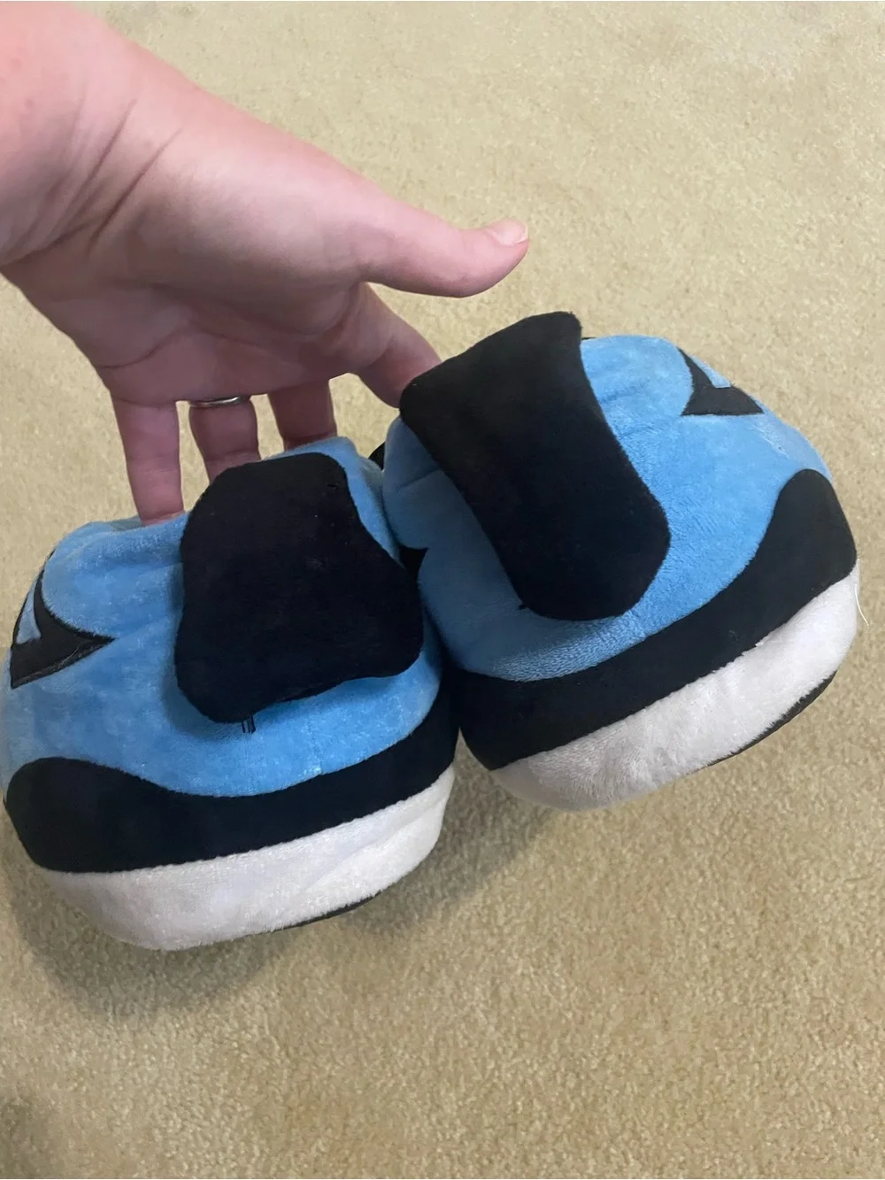 Kids Blue Plush Sneaker Slippers - Lightweight Indoor Shoes